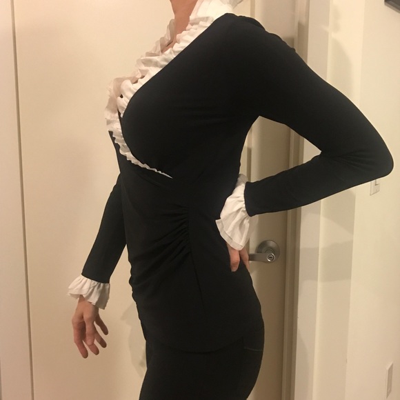 WHITE HOUSE BLACK MARKET Ruffle sleeve wrap blouse - Picture 2 of 4